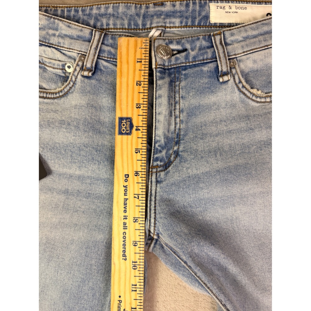 New Rag & Bone Size 28 The Dre Low-Rise Slim Boyfriend Jeans Daphne Blue Denim - Picture 10 of 12